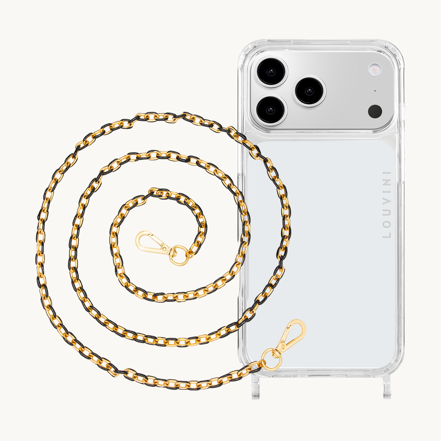 Coque iPhone CHARLIE & chaîne MIA Noir