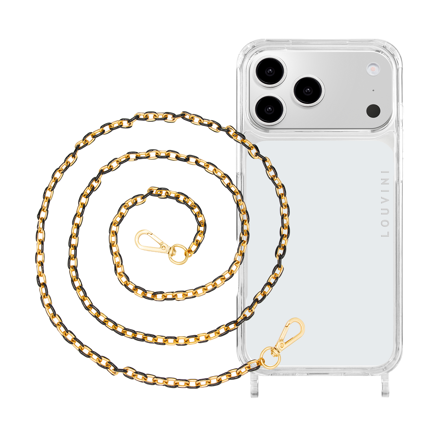 Coque iPhone CHARLIE & chaîne MIA Noir