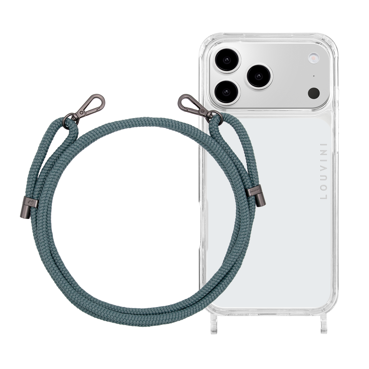 Coque iPhone CHARLIE & cordon NOAH Bleu-Turquoise