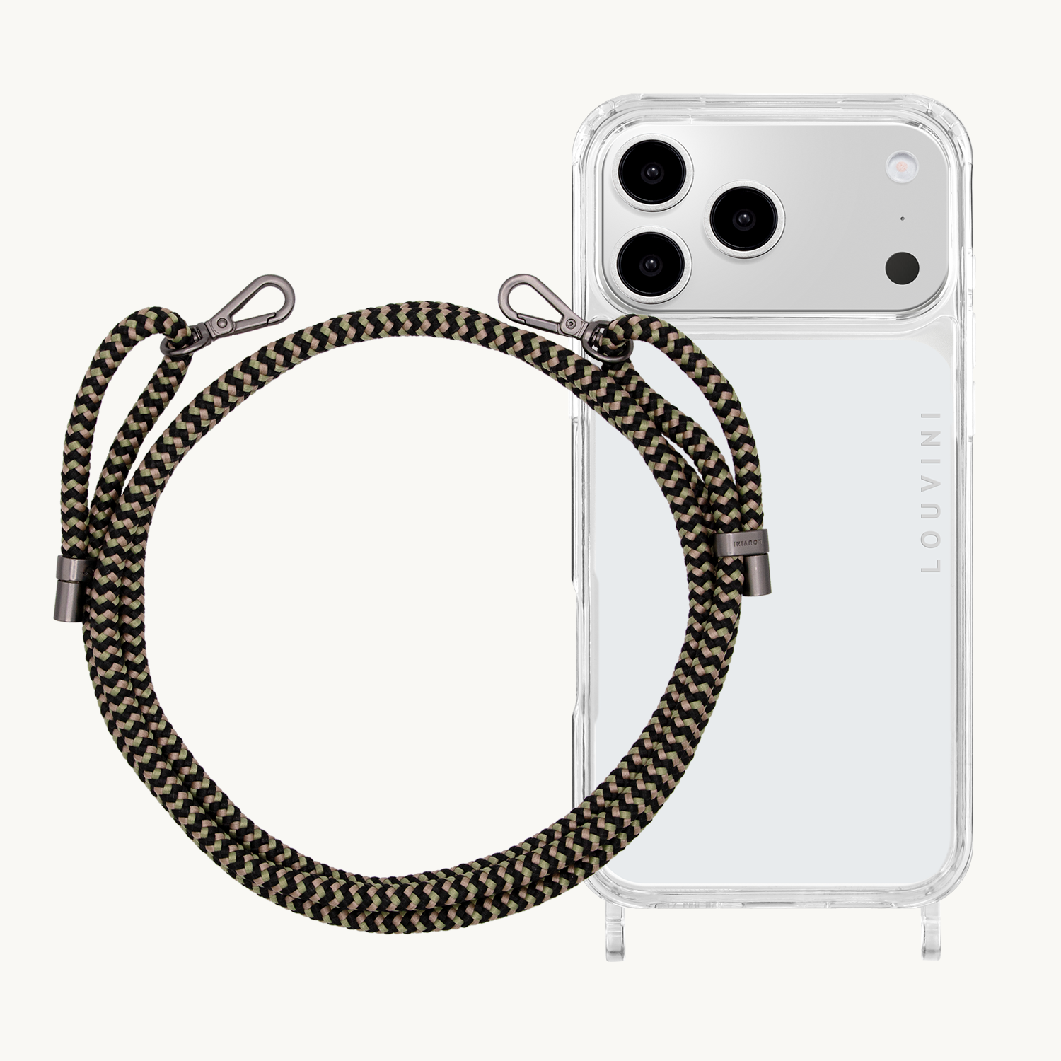 Coque iPhone CHARLIE & cordon NOAH Noir-Vert