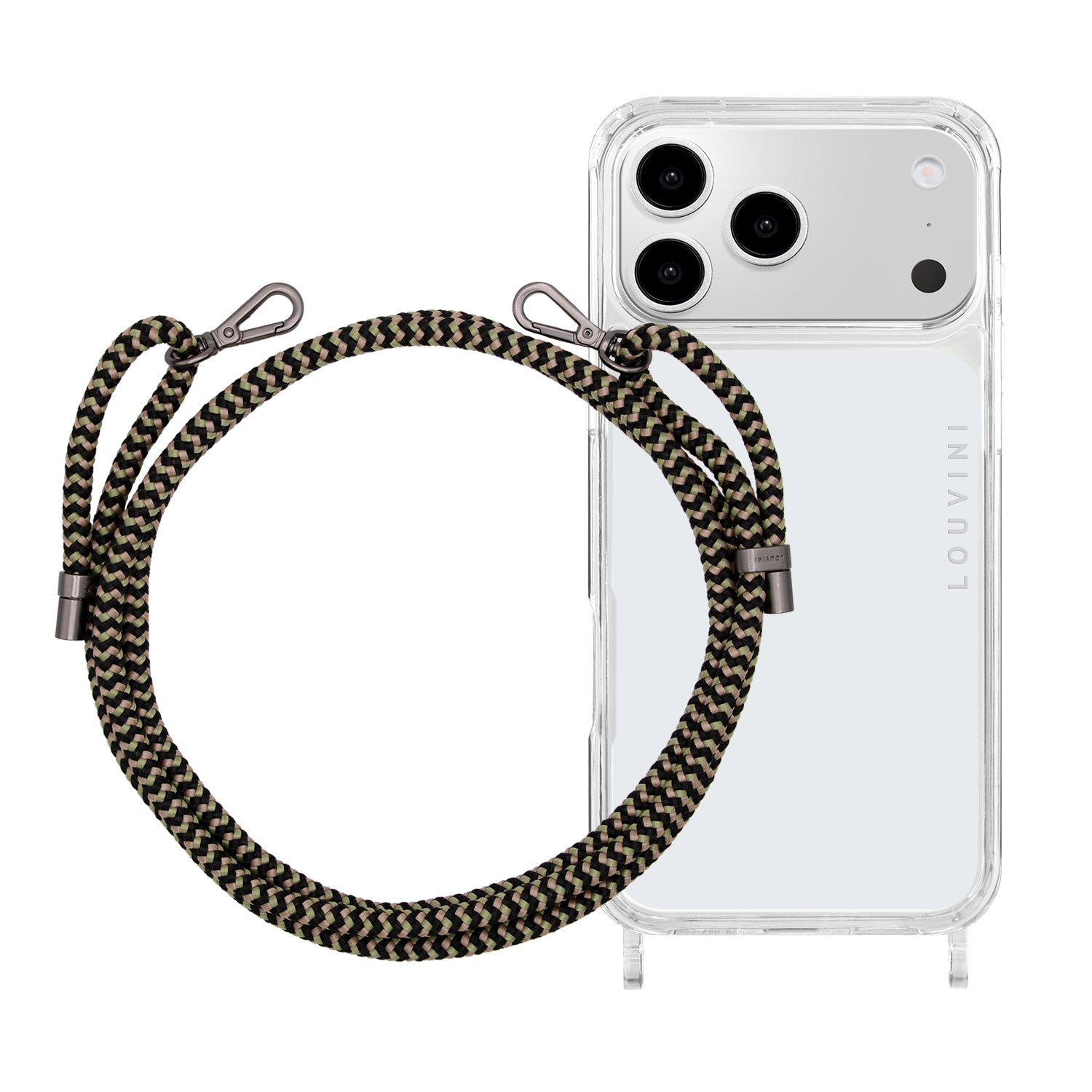 Coque iPhone CHARLIE & cordon NOAH Noir-Vert