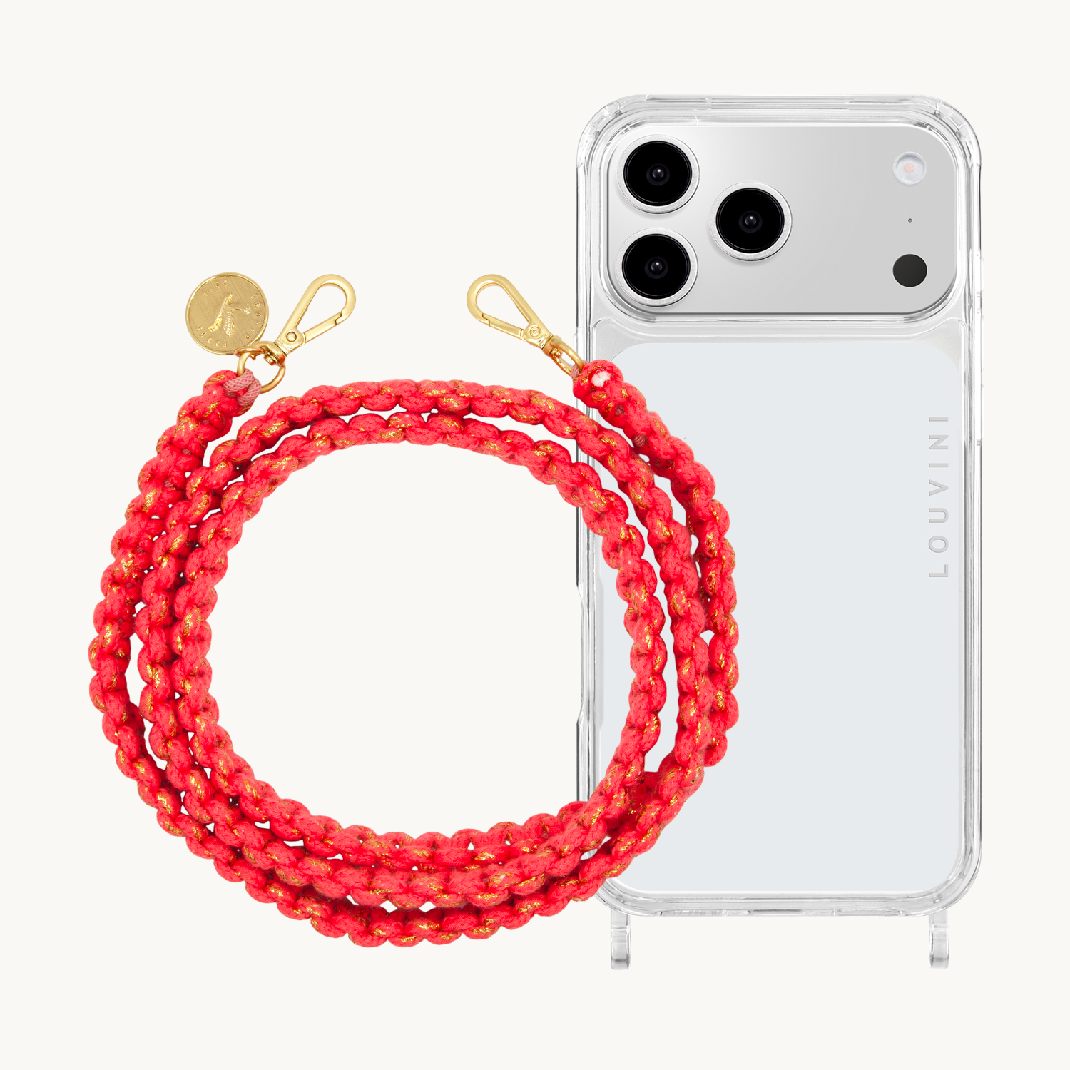 Coque iPhone CHARLIE & cordon PALMA Rose
