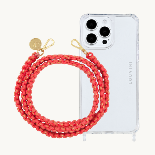 ensemble coque iPhone cordon de téléphone en coton macramé