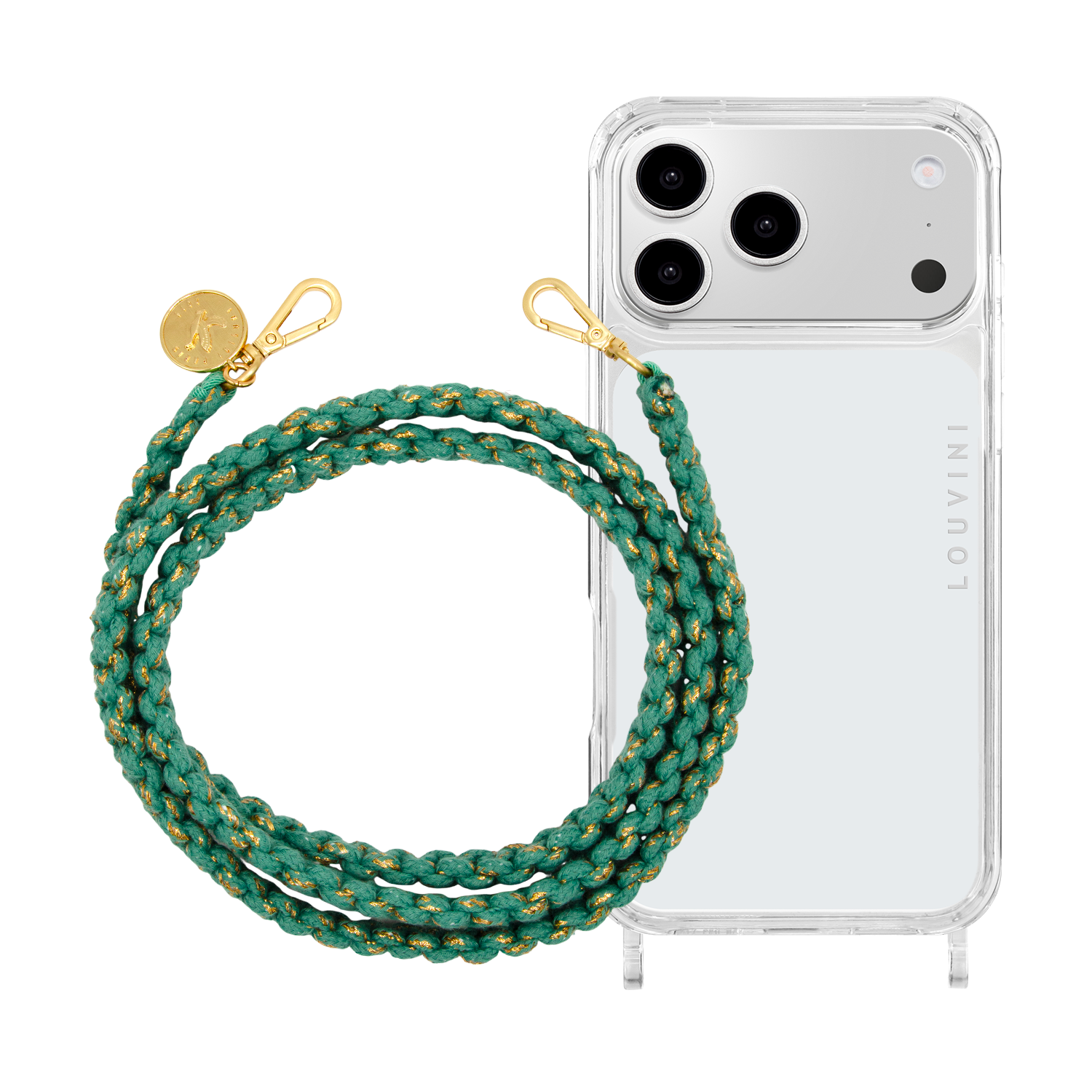 Coque iPhone CHARLIE  & cordon PALMA Turquoise