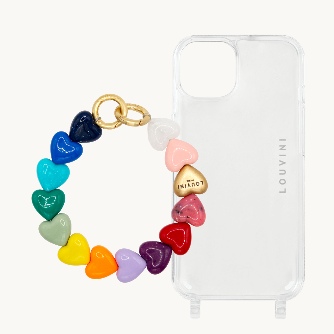 Charlie iPhone Case & Petit Cuore chain Rainbow