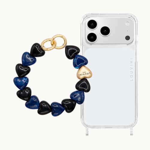 Coque iPhone CHARLIE & Bracelet PETIT CUORE Noir-Marine