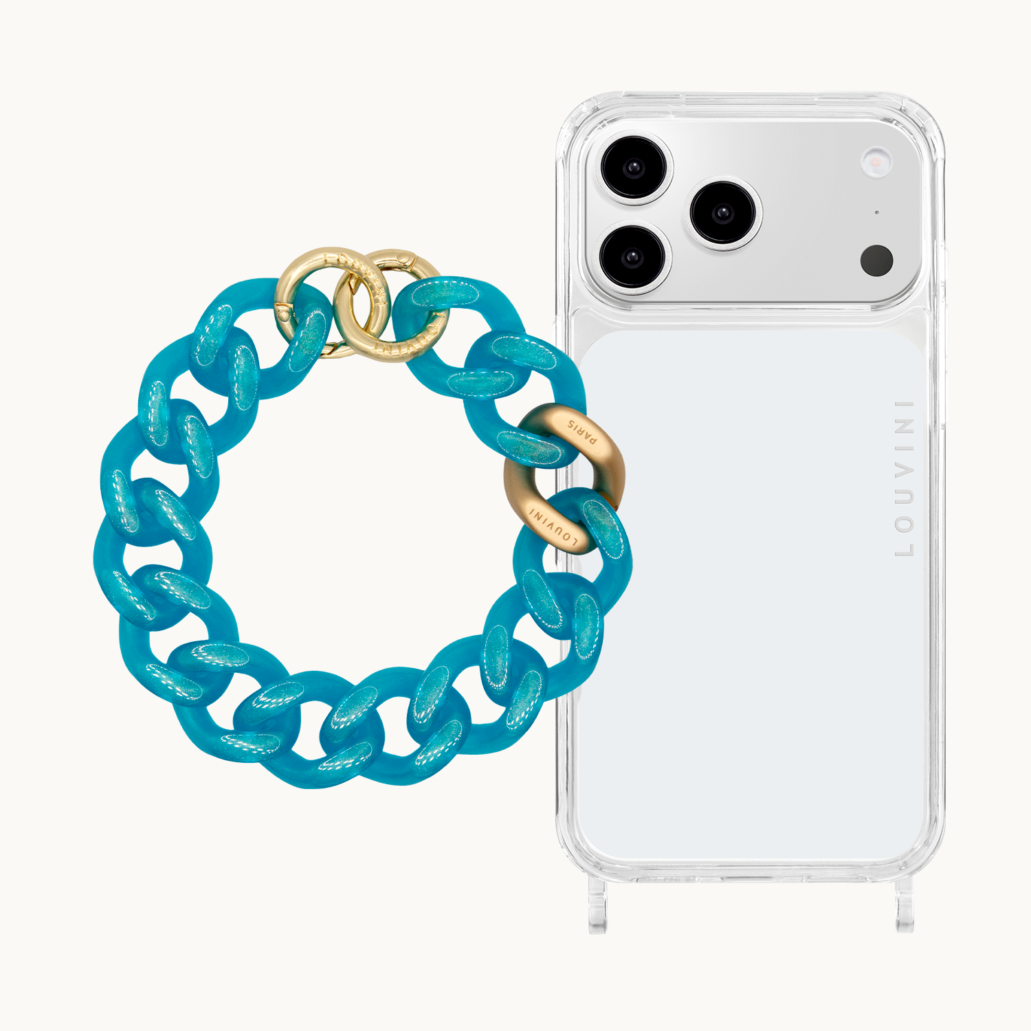 Coque iPhone CHARLIE & bracelet PETIT ZOE Bleu Glacé