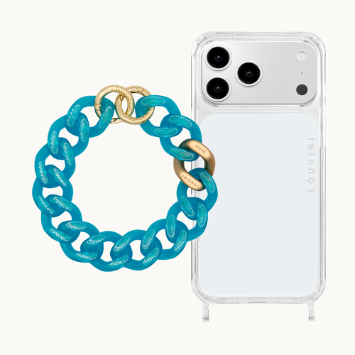 Coque iPhone CHARLIE & bracelet PETIT ZOE Bleu Glacé