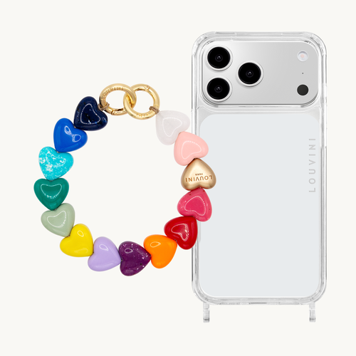 Coque iPhone CHARLIE & bracelet PETIT CUORE Arc-en-ciel