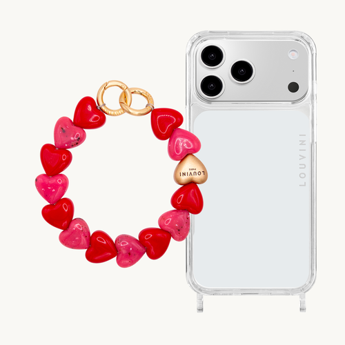 Coque iPhone CHARLIE & bracelet PETIT CUORE Rouge-Rose