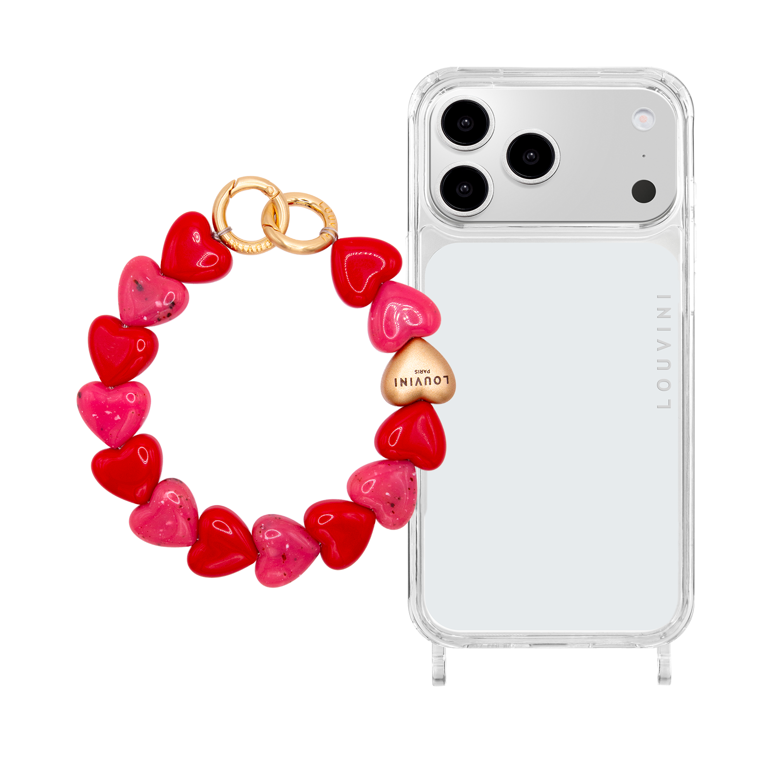 Coque iPhone CHARLIE & bracelet PETIT CUORE Rouge-Rose