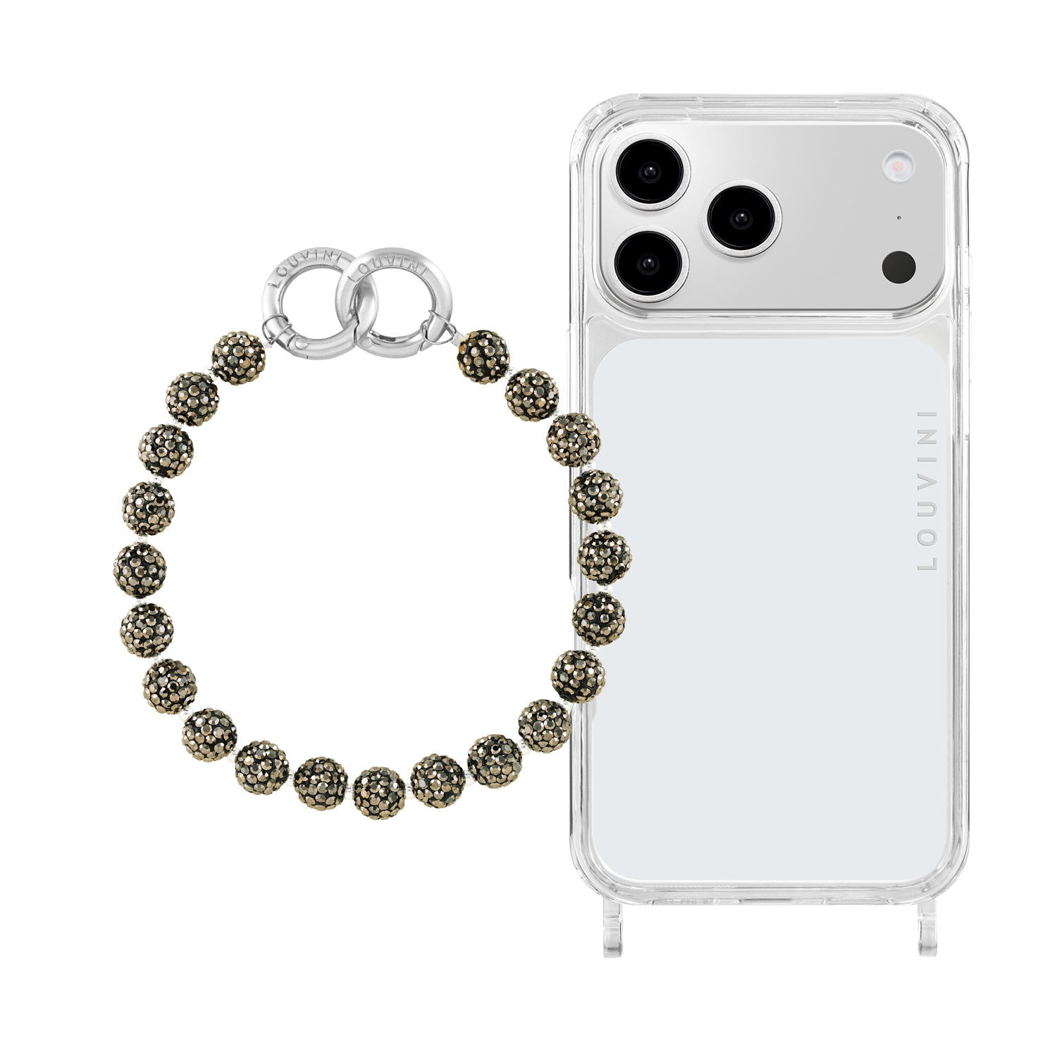 Coque iPhone CHARLIE & Bracelet PETIT DAISY Argenté Anthracite