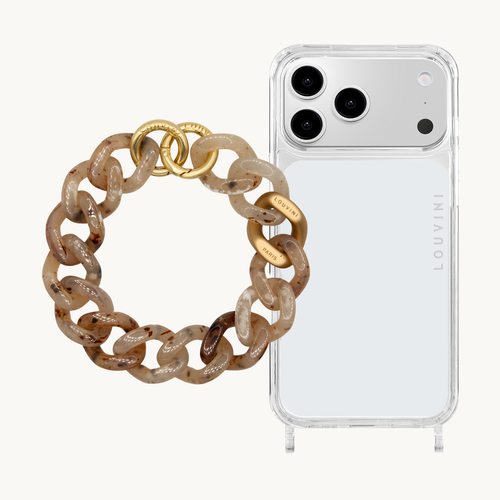 Coque iPhone CHARLIE & bracelet PETIT ZOE Beige Écaille