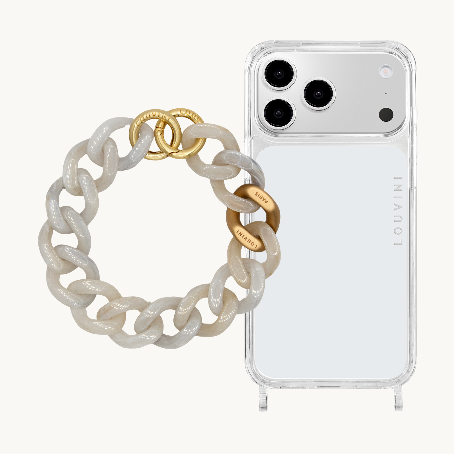 Coque iPhone CHARLIE & bracelet PETIT ZOE Blanc Marbré