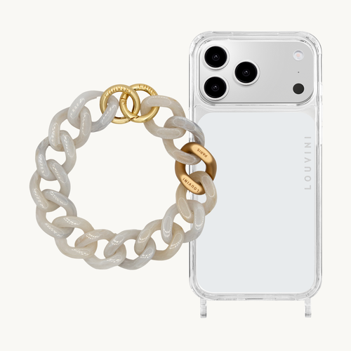 Coque iPhone CHARLIE & bracelet PETIT ZOE Blanc Marbré