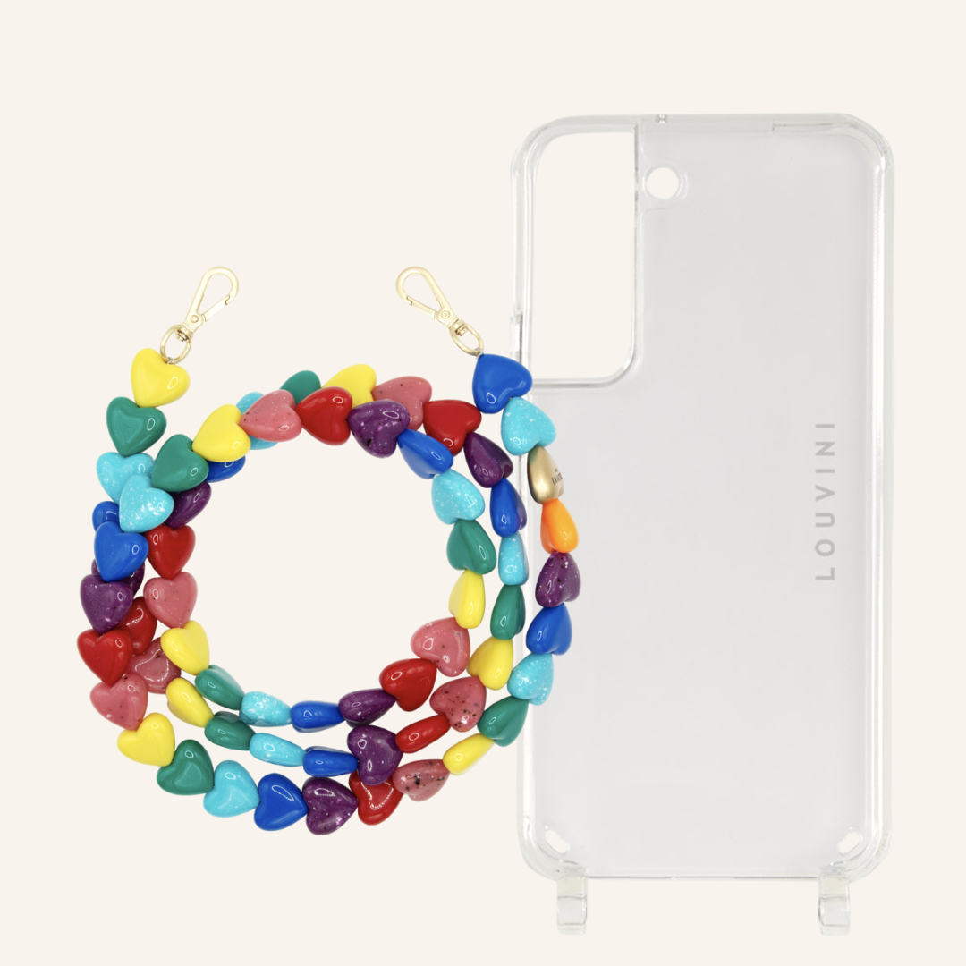 COQUE CHARLIE & CHAÎNE CUORE ARC-EN-CIEL (Samsung)