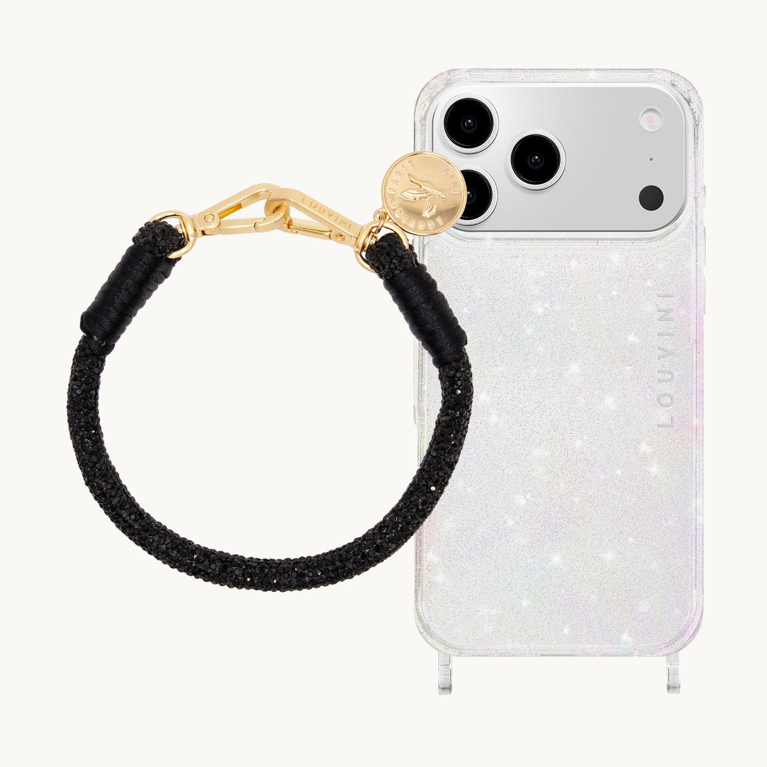 Coque iPhone CHARLIE Sparkle & Bracelet PETIT KIM Noir