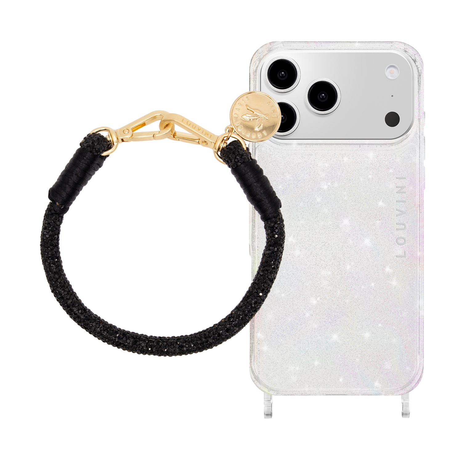 Coque iPhone CHARLIE Sparkle & Bracelet PETIT KIM Noir