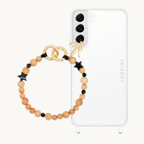 ensemble coque samsung et bracelet de téléphone en perle