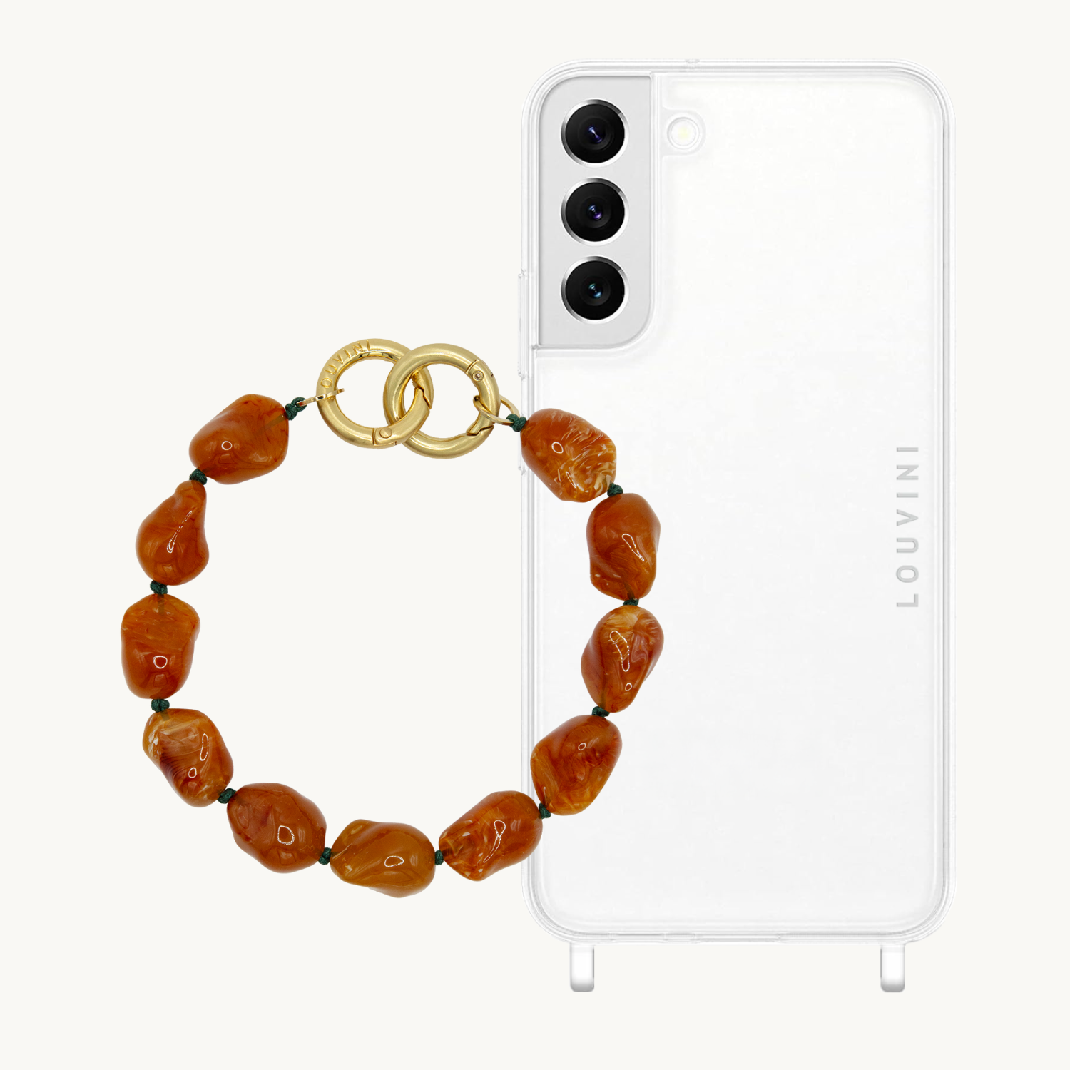 ensemble coque samsung et bracelet de téléphone avec pierres en résine 