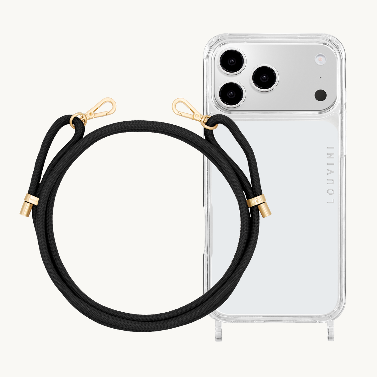 Coque iPhone CHARLIE & Cordon TESSA Noir
