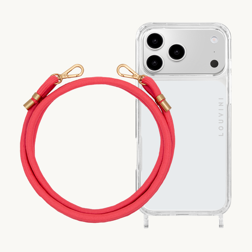Coque iPhone CHARLIE & Cordon TESSA POP - Rose Fluo