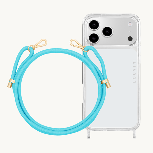 Coque iPhone CHARLIE & Cordon TESSA Turquoise