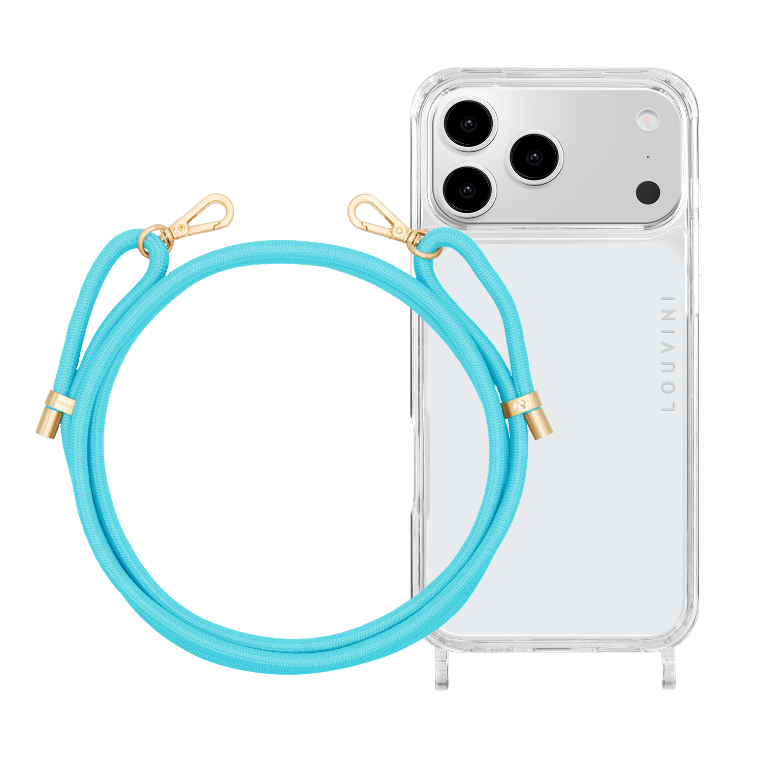 Coque iPhone CHARLIE & Cordon TESSA Turquoise