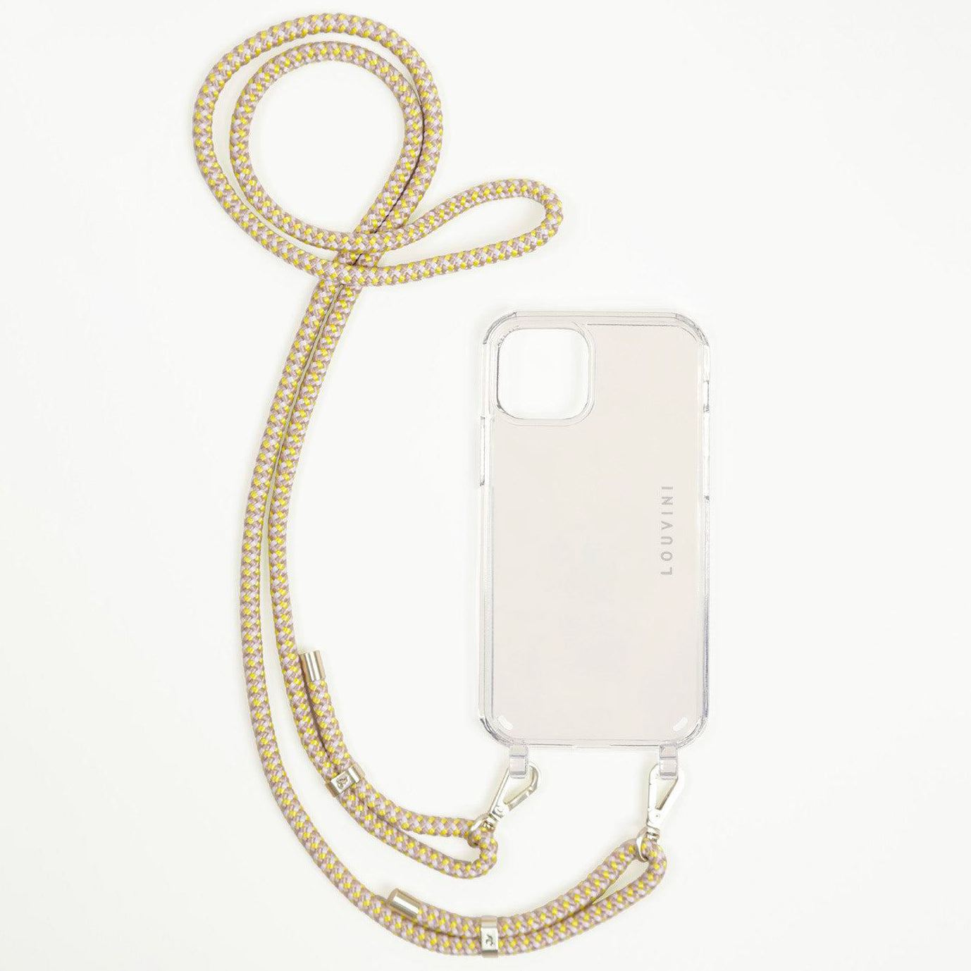 Coque Charlie iPhone & cordon Tessa Jaune-rose