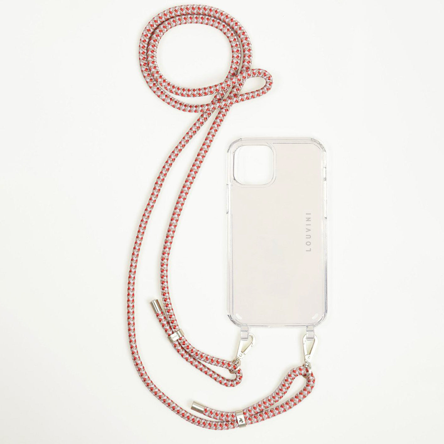 Coque Charlie iPhone & cordon Tessa rose-rouge