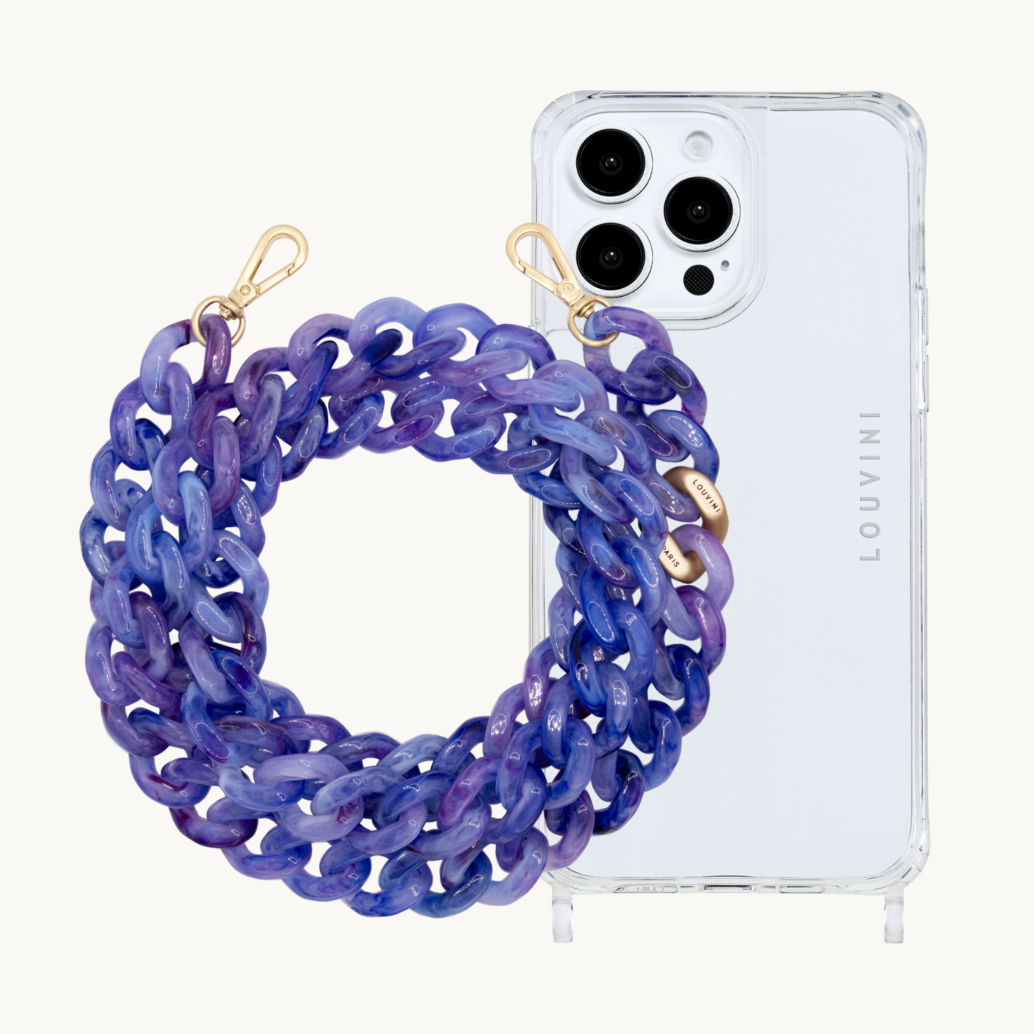 Coque iPhone CHARLIE & chaîne ZOE Violet