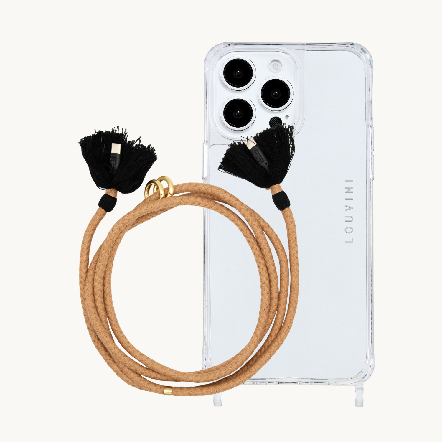 Coque Charlie iPhone & cordon Kaia USB-C Camel