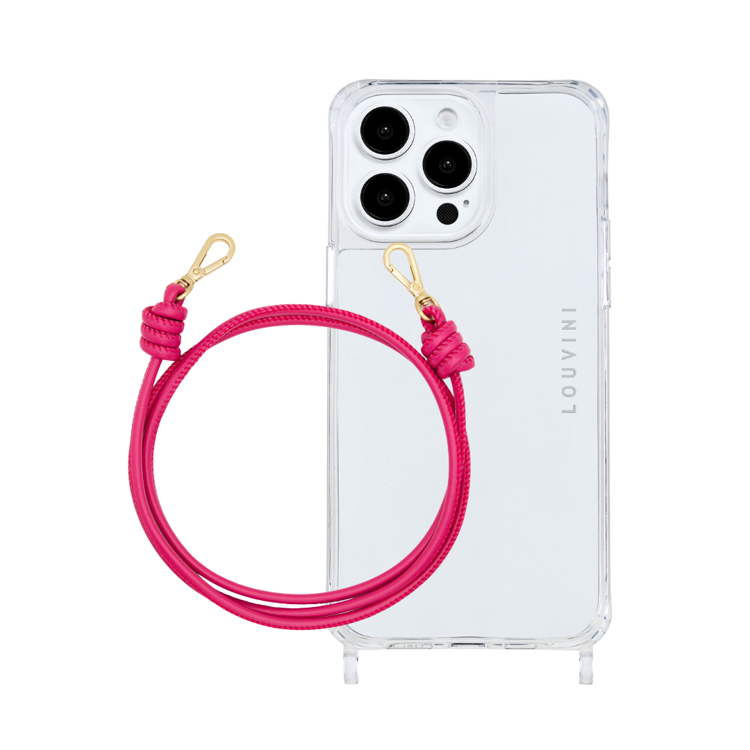 Coque iPhone CHARLIE & cordon KATE Fushia