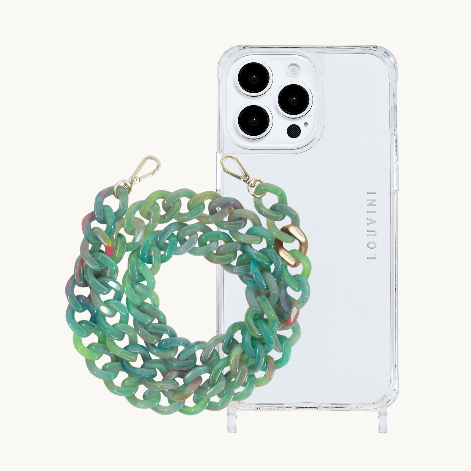 Coque Charlie iPhone & chaîne Zoé Vert-Jade