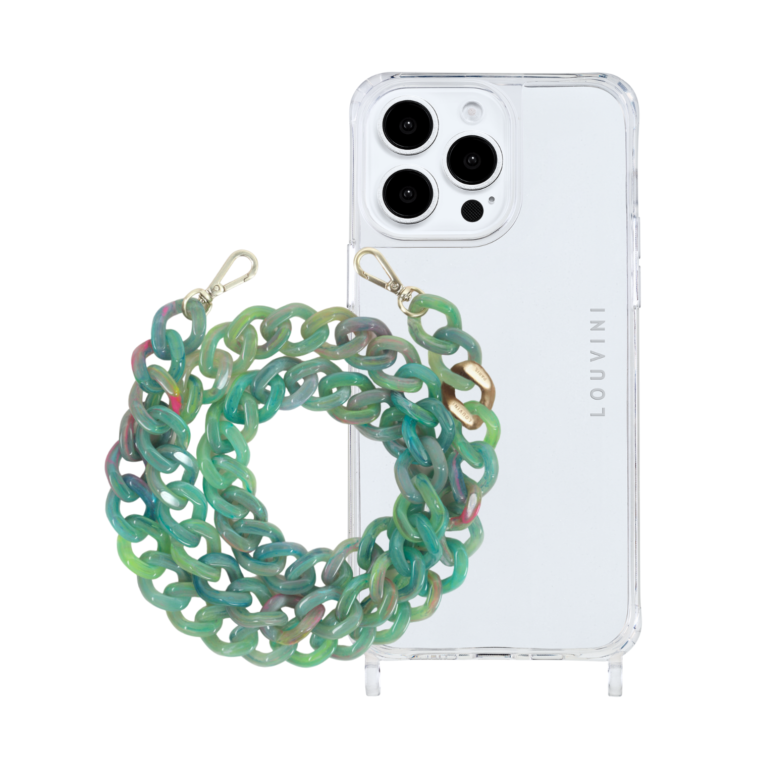 Coque Charlie iPhone & chaîne Zoé Vert-Jade