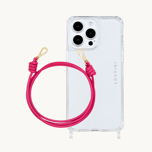 Coque iPhone CHARLIE & cordon KATE Fushia