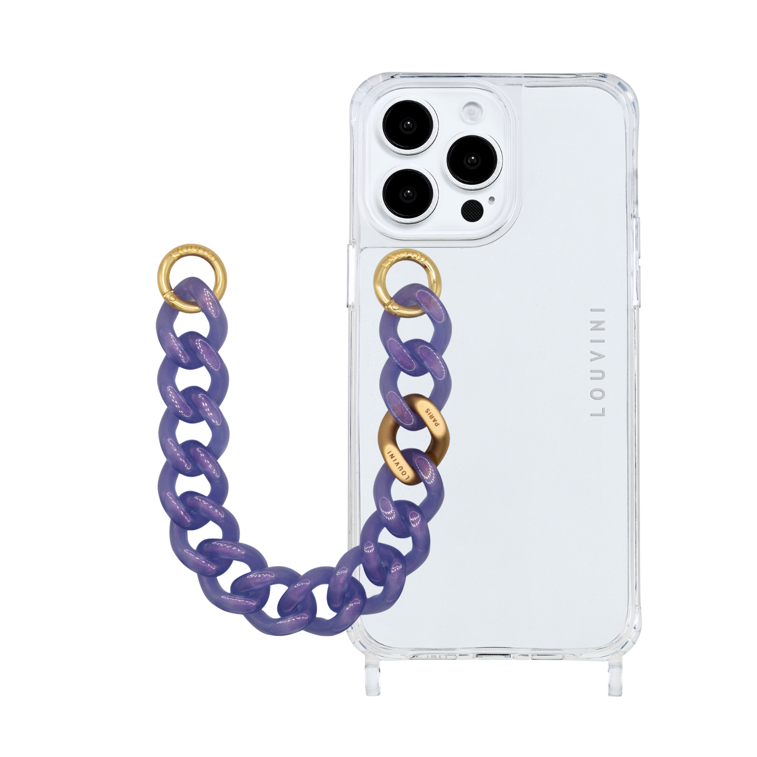 Coque Charlie iPhone & chaîne Petit Zoé Mauve Glacé