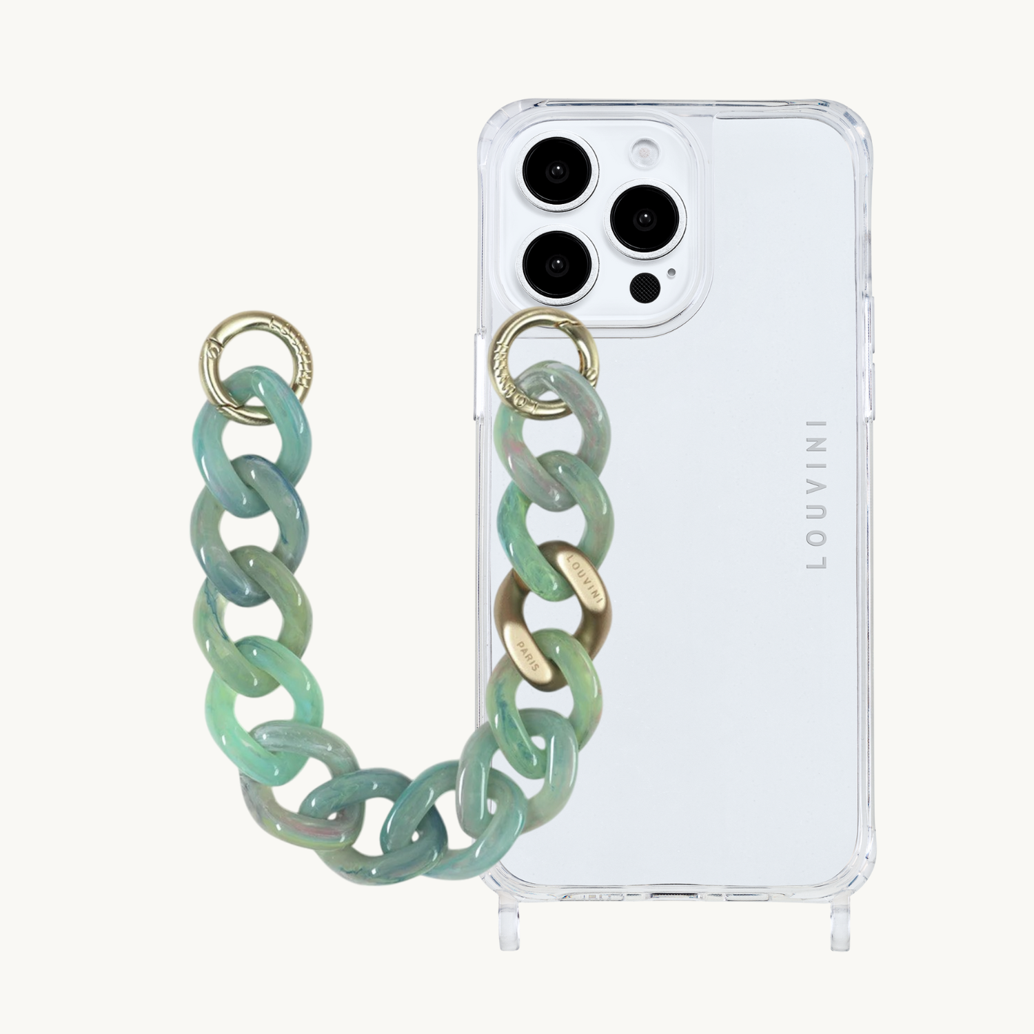 Coque Charlie iPhone & chaîne Petit Zoé Vert-Jade