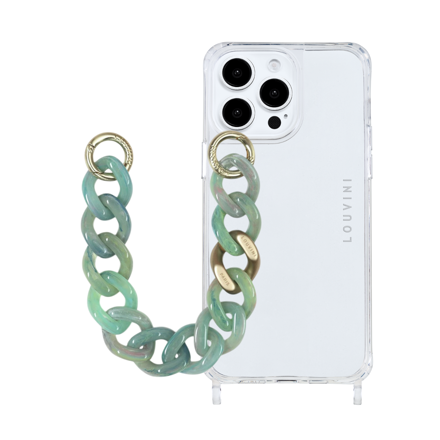 Coque Charlie iPhone & chaîne Petit Zoé Vert-Jade