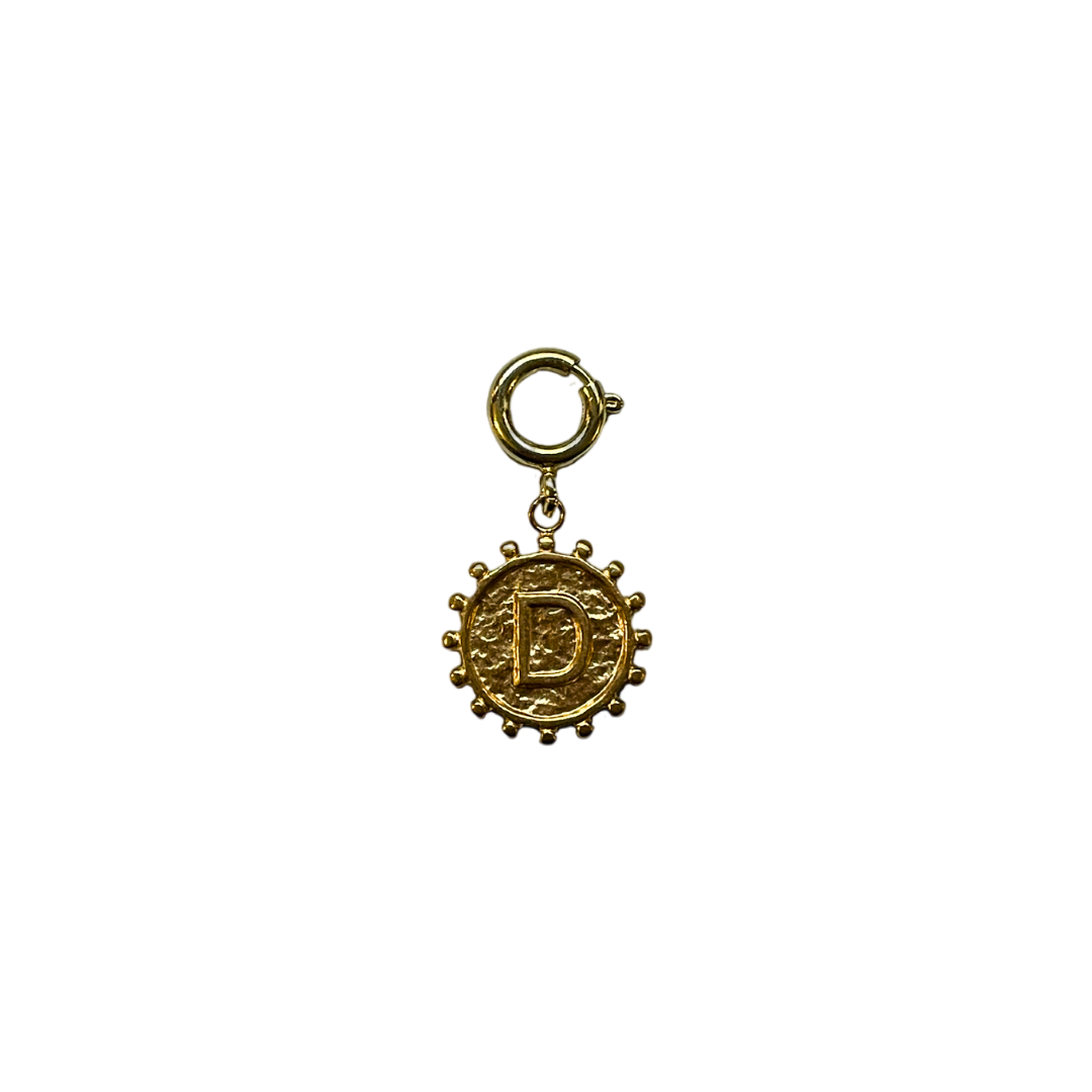 Charm soleil lettre dorée – Pendentif initiale élégant pour téléphone ou bijou 