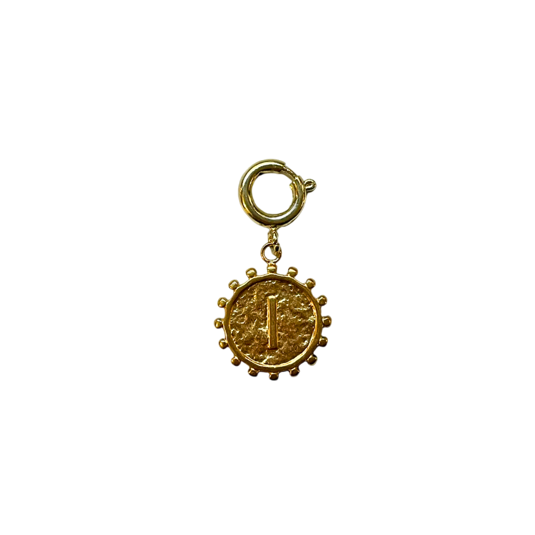 Charm soleil lettre dorée – Pendentif initiale élégant pour téléphone ou bijou 