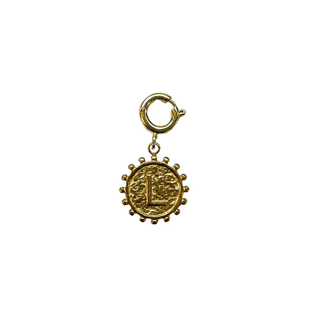 Charm soleil lettre dorée – Pendentif initiale élégant pour téléphone ou bijou 