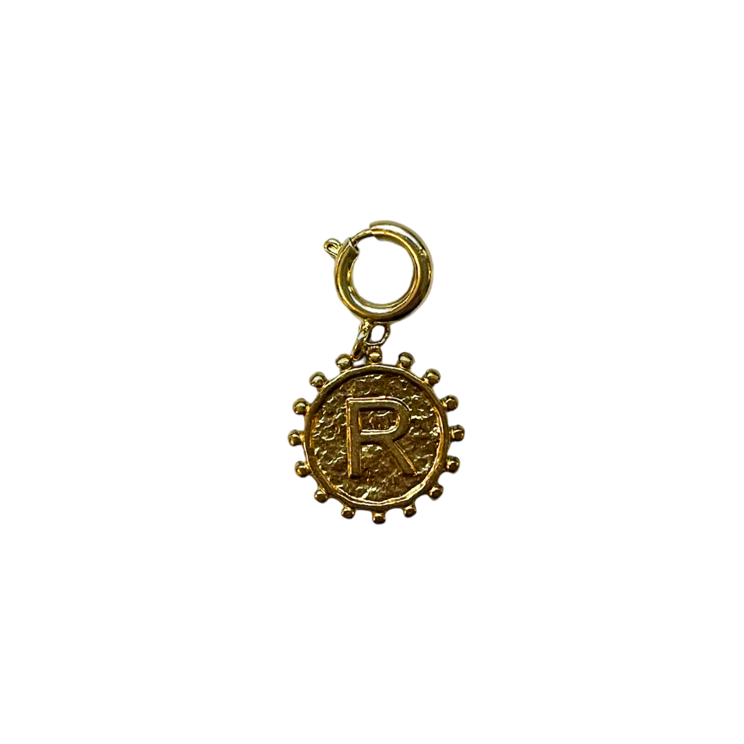 Charm soleil lettre dorée – Pendentif initiale élégant pour téléphone ou bijou 
