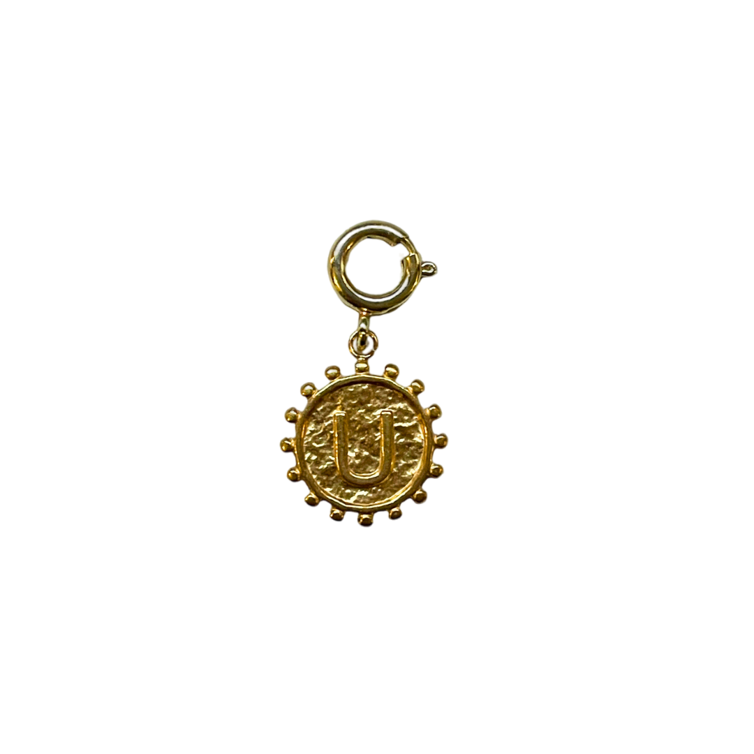 Charm soleil lettre dorée – Pendentif initiale élégant pour téléphone ou bijou 