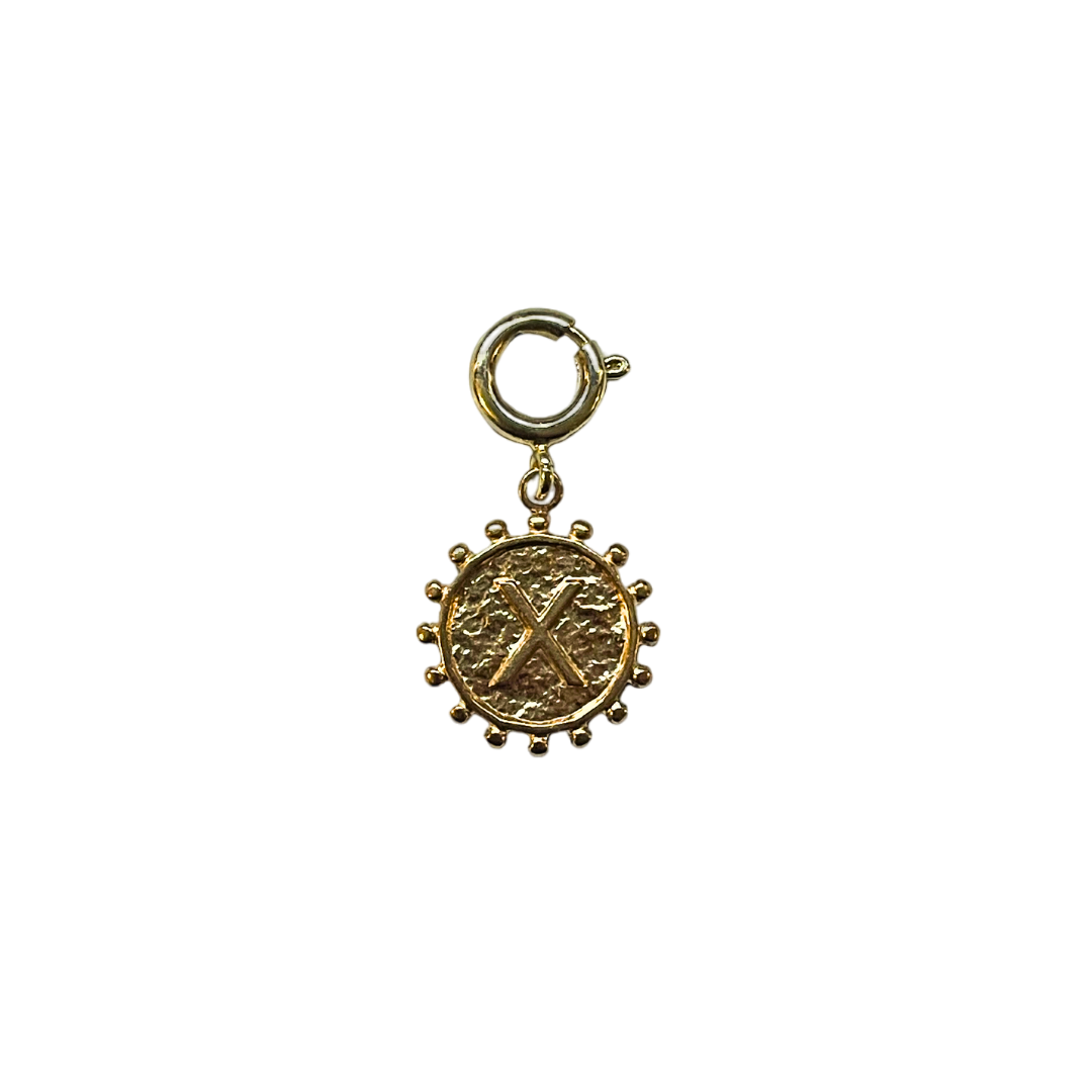Charm soleil lettre dorée – Pendentif initiale élégant pour téléphone ou bijou 
