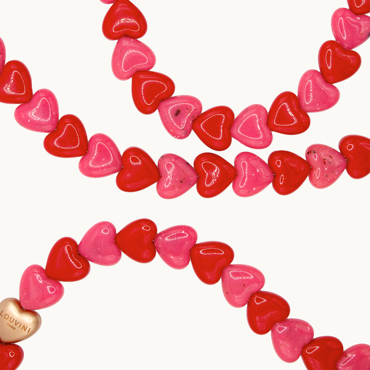 Chaîne de telephone coeur rose rouge