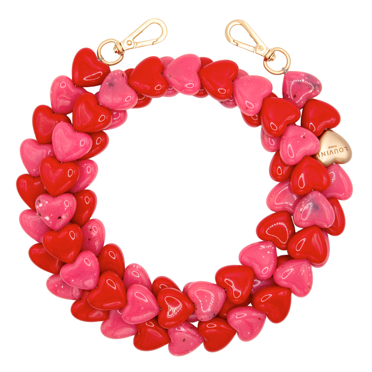 Chaîne de telephone coeur rose rouge