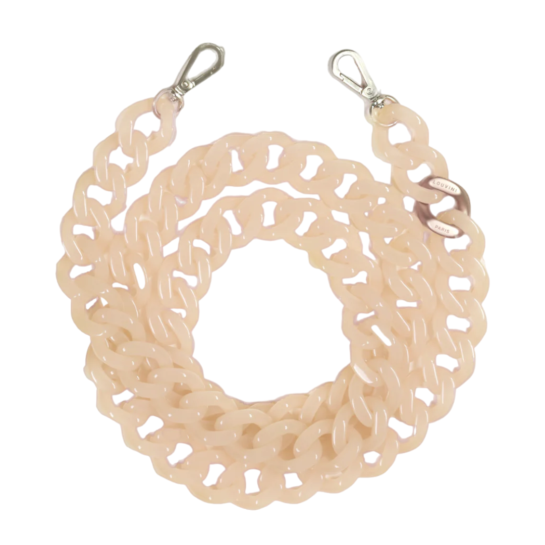 chaine telephone maillons beige dolce bandouliere