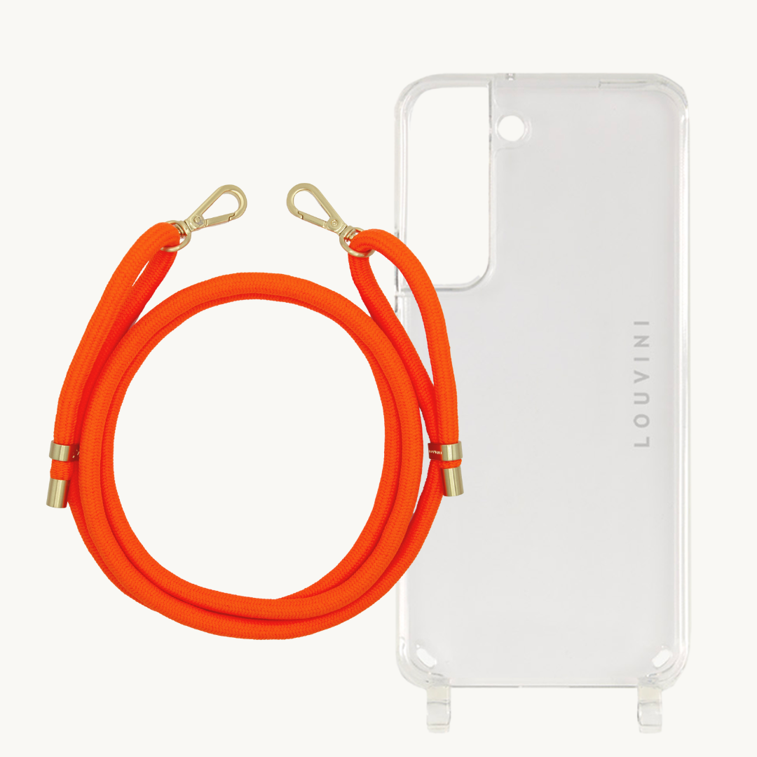 Coque Charlie (Samsung) & Cordon Tessa Pop Orange Fluo