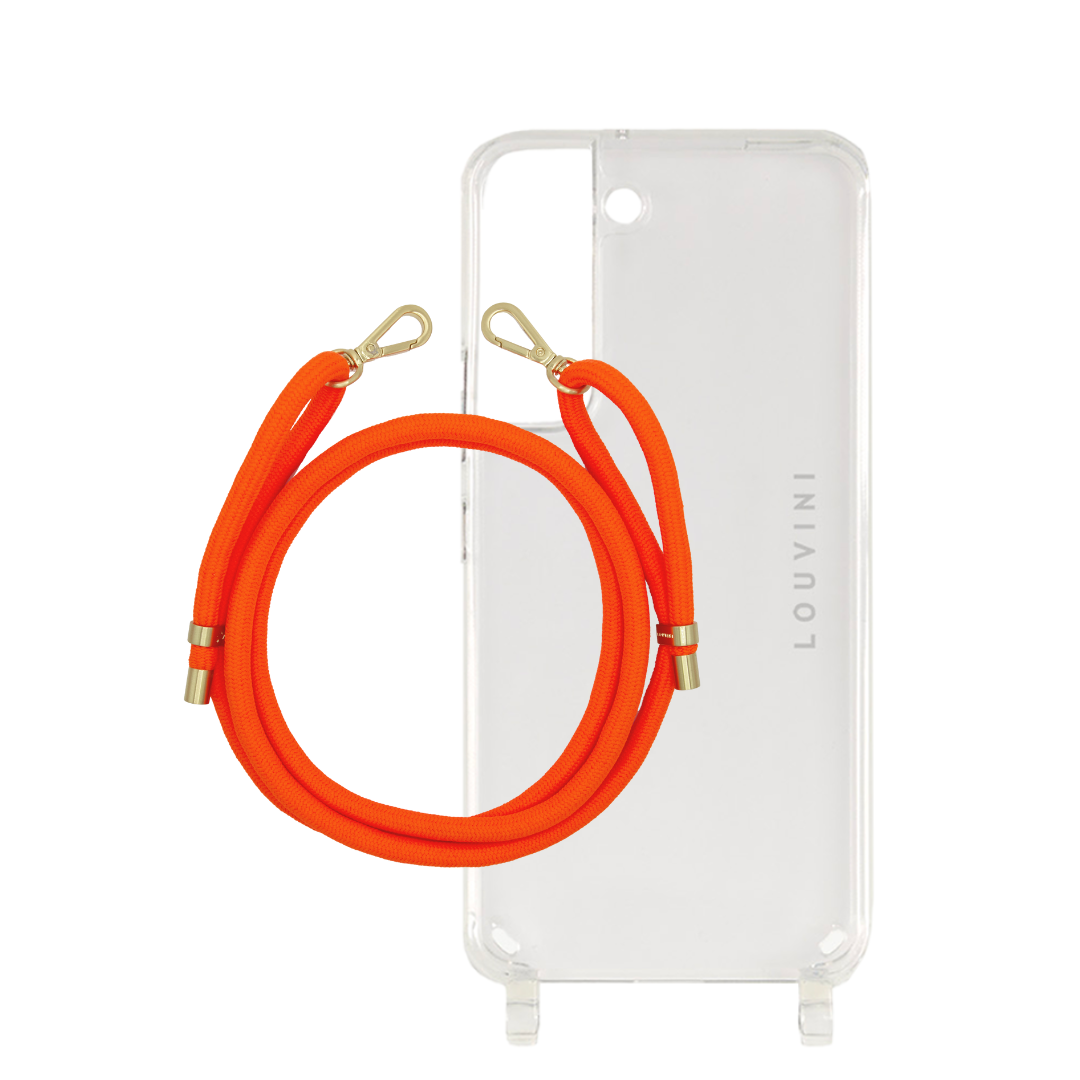 Coque Charlie (Samsung) & Cordon Tessa Pop Orange Fluo